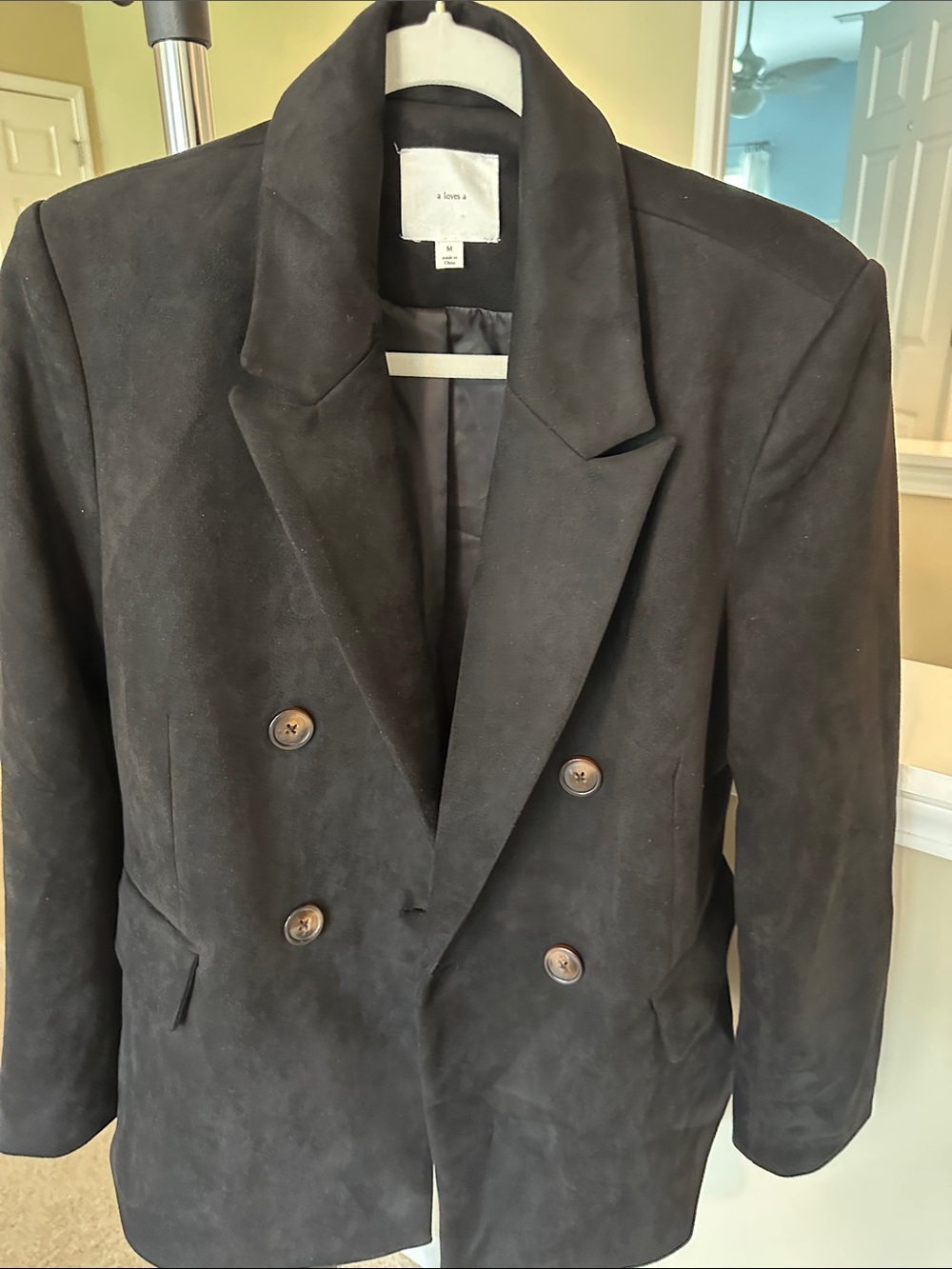 Double-Breasted Black Women's Blazer Jacket